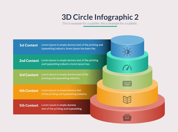 3d 원형 사각형 Infographic