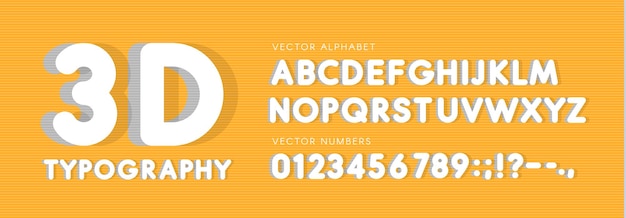 Vector 3d rounded vector letters and numbers set. big headline style latin alphabet. white voluminous vector font. abc with shadows. monogram and poster template. typography design