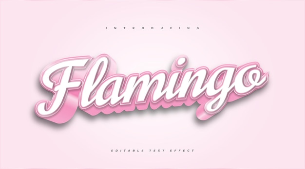 3D roze flamingo-teksteffect