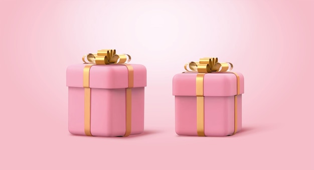 3d roze geschenkdozen