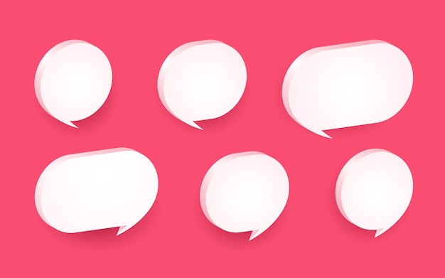 3D roze tekstballon chat collectie set