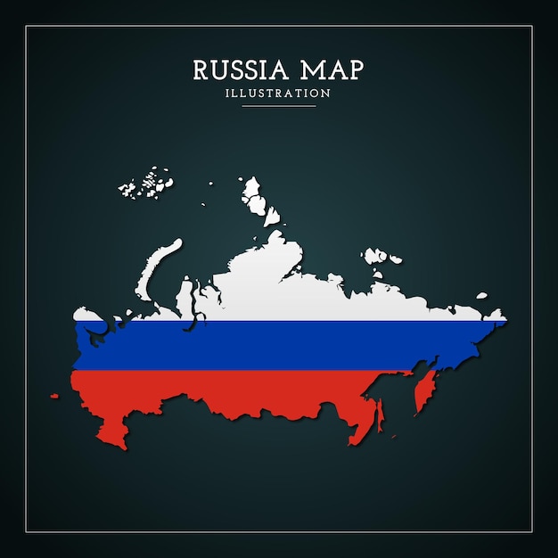 3D Rusland vlag kaart vector Illustration