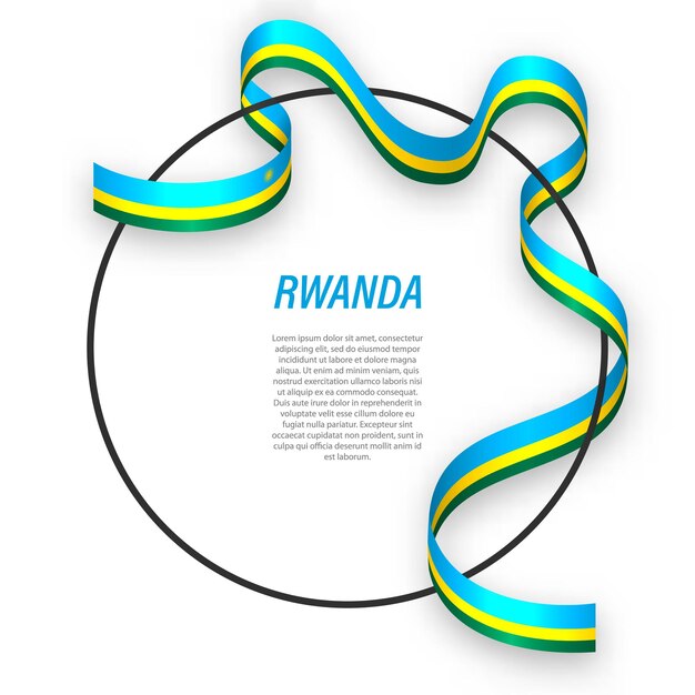 3d rwanda met nationale vlag.