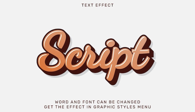 3d script tekst effect sjabloon