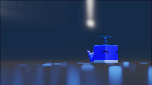 3d sea background image cute blue whale