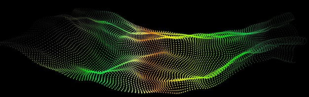 3d sea dots wave gloviwng stream background flow