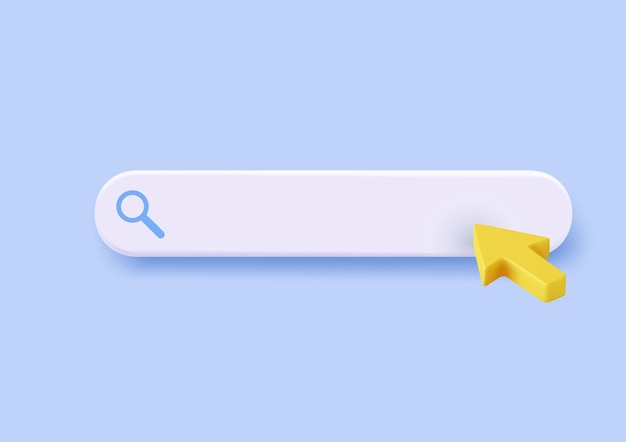 Vector 3d search bar template for website