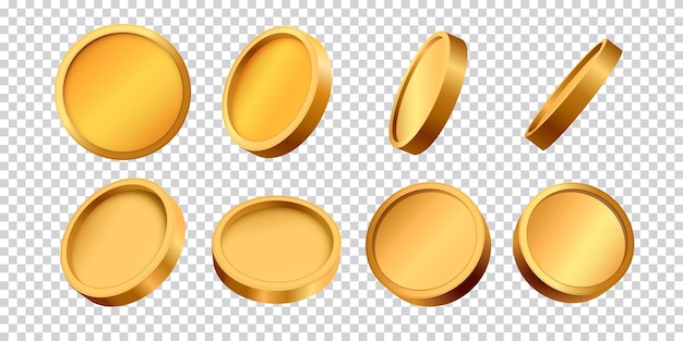 3Dセット金貨 シンボル・リッチ ストック・ベクトル・イラスト