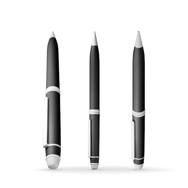 3D-set van gedetailleerde klassieke kogelpen