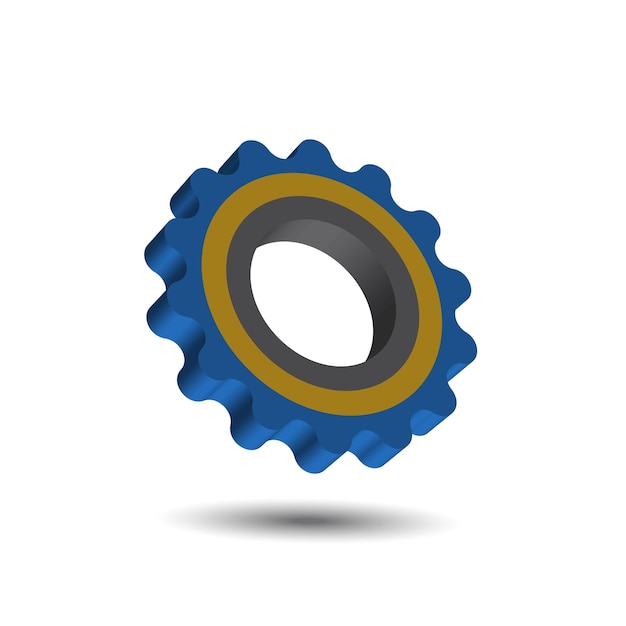 Vector 3d setting cogwheel and gear vector icon