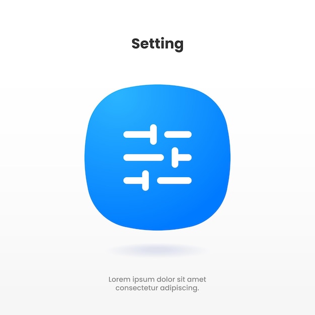 3d setting icon. tools, cog, gear, help sign isolated on white background for UI UX GUI mobile app