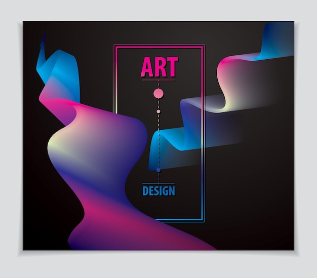 Вектор 3d цвет градиента формы, элемент векторного абстрактного искусства. идеально подходит для подарочной карты, обложки, плаката или брошюры. яркий цветной волновой объемный объект.