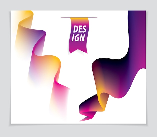 Color gradiente di forma 3d, elemento d'arte astratta vettoriale. perfetto per carte regalo, copertine, manifesti o brochure. oggetto dimensionale a onde di colore brillante.