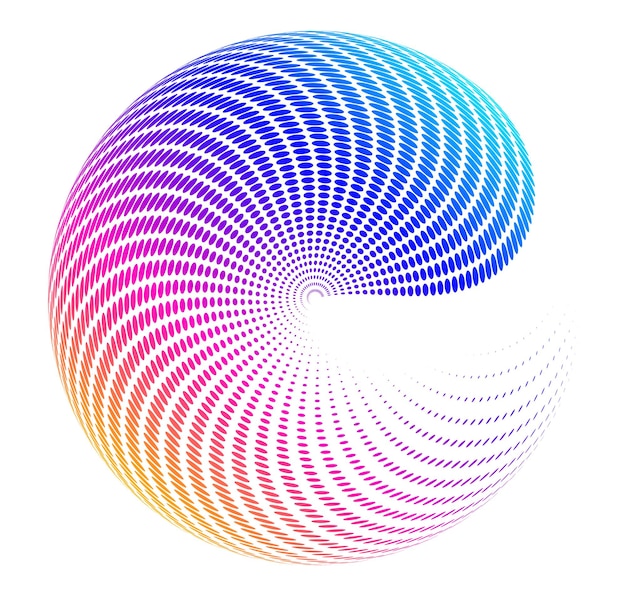 Vector 3d shell swirl circle elegant form36