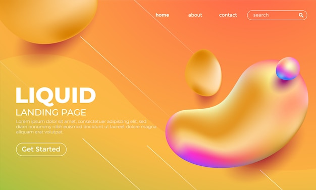 3D Shine Liquid Background Landing Page 