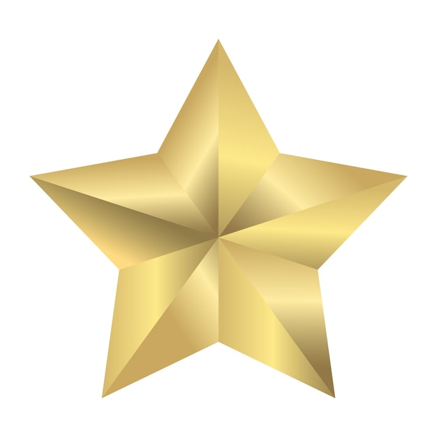 3D блестящая золотая звезда