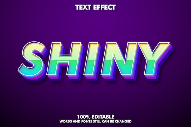 3d shiny text effect for modern design