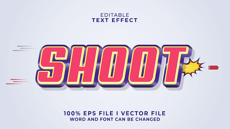 Vector 3d shoot bold text effect
