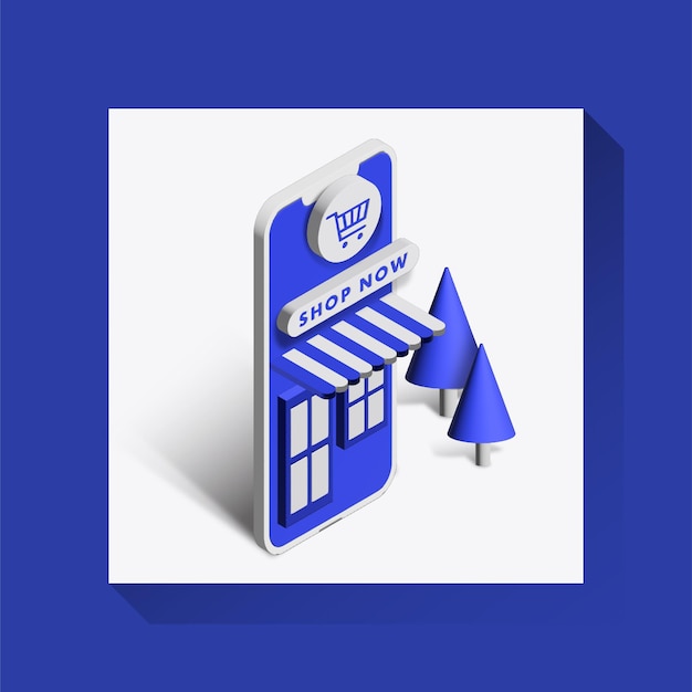 3d Shop Icon Illustration