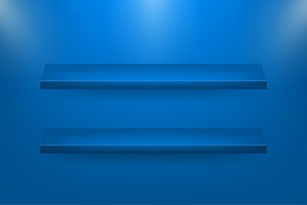 Vector 3d shop shelf for web background design