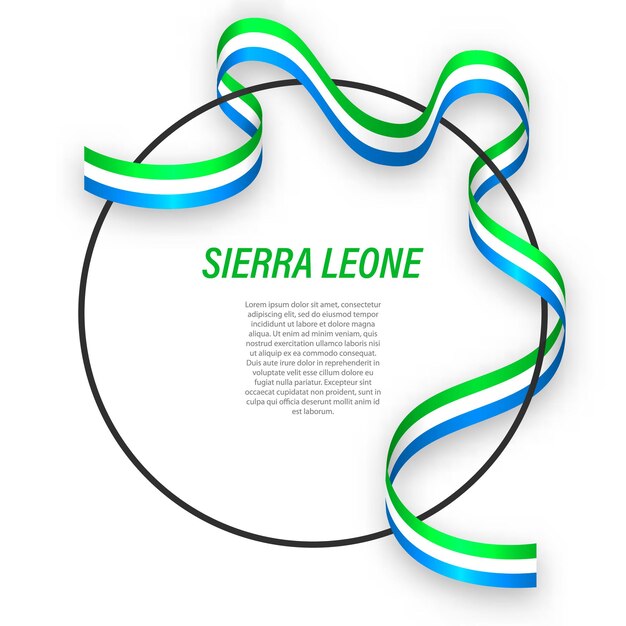 3d sierra leone met nationale vlag.