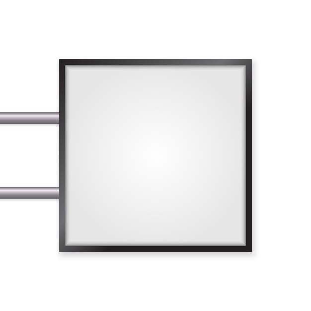 Vettore insegna 3d mock up isolato. lightbox illuminato con spazio vuoto per il design
