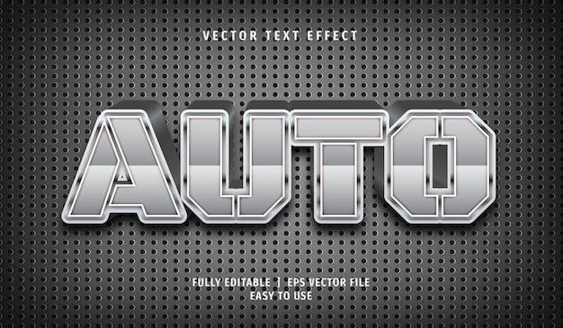 Эффект 3D Silver Auto Text, стиль редактируемого текста