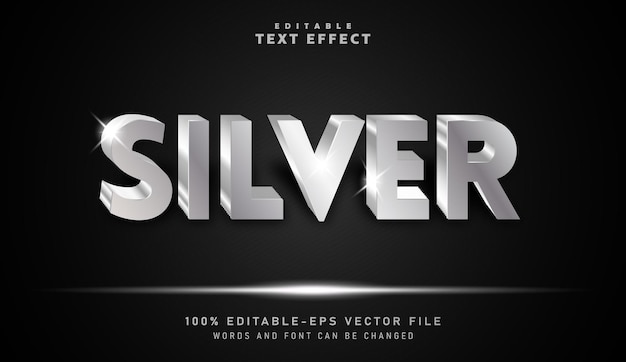 3d silver text effect  editable text effect