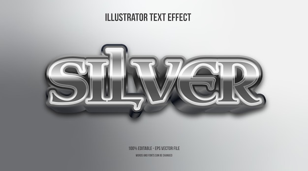 3d silver text effect