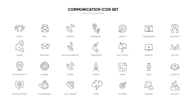 3d simple Line Flat Set of Business Communication Related Vector Line Icons Contains such Icons