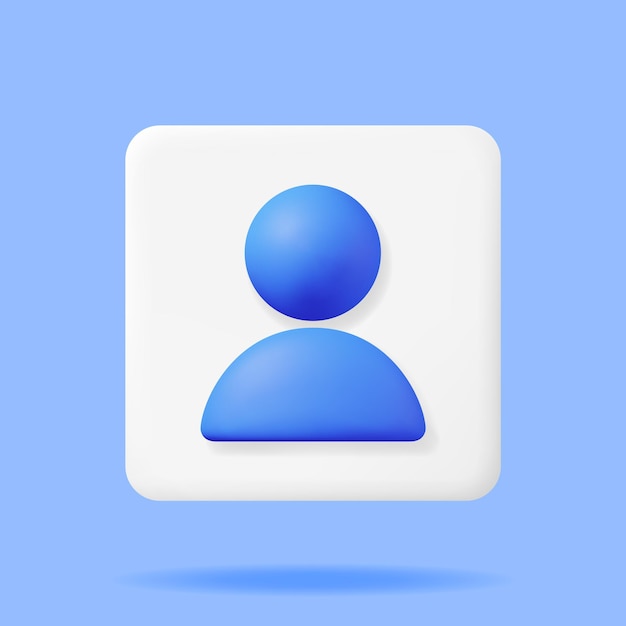 Vector 3d simple user icon isolated