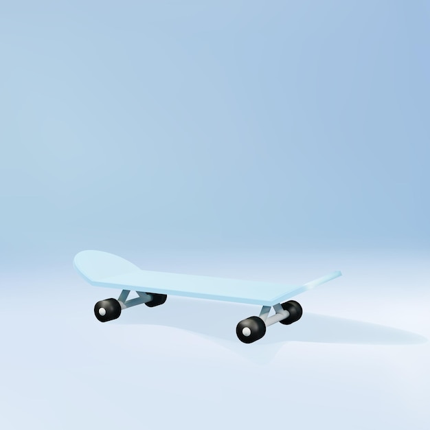 3d Skateboard-object geïsoleerd op blauwe achtergrond