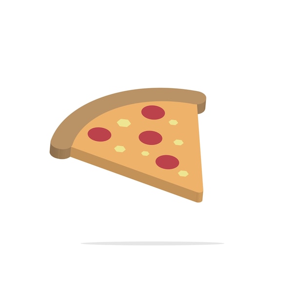 Vector 3d slice of pizza in minimal cartoon style