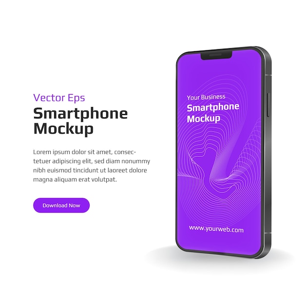 3d smartphone display template for web and presentation