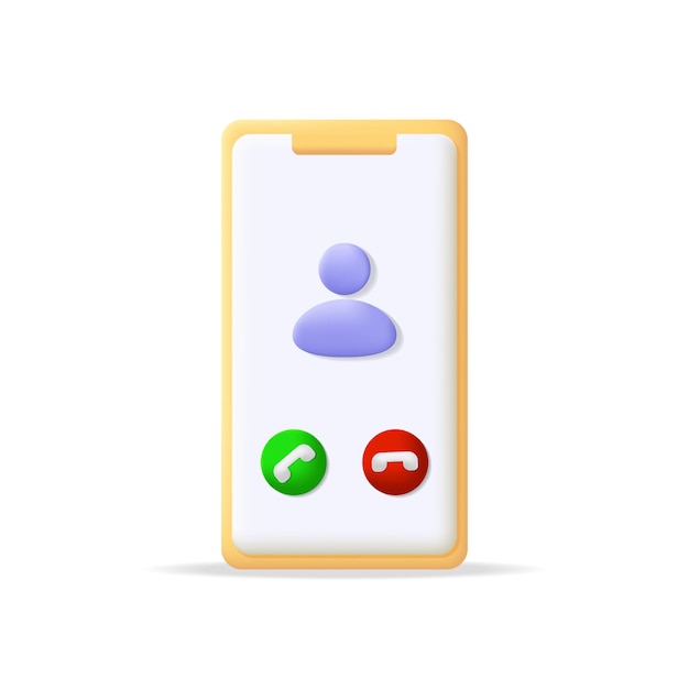 3d smartphone incoming phone call icon incoming call 3d icon 3d phone vector