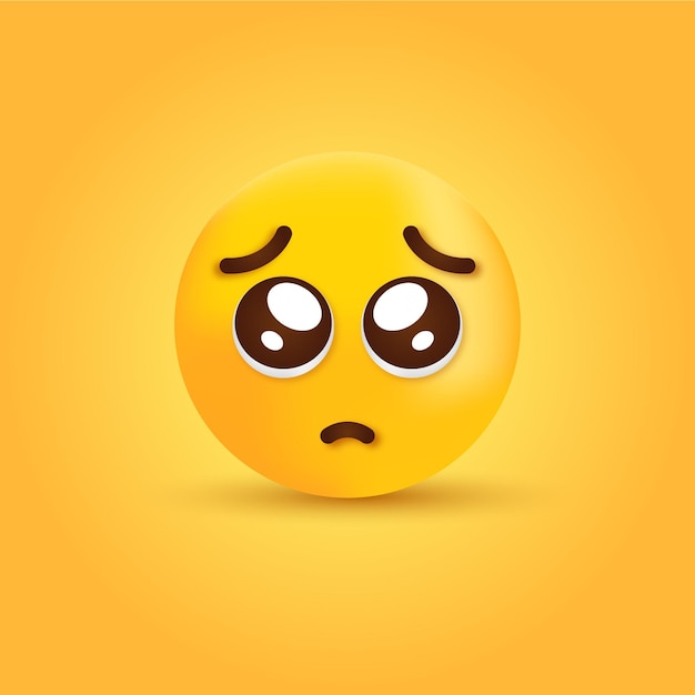 3d smekend gezicht emoji - glanzende ogen emoticon