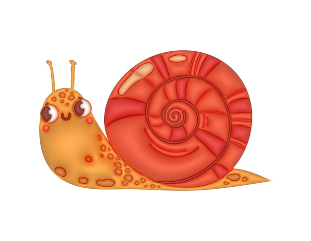 3d snail illustration vector design