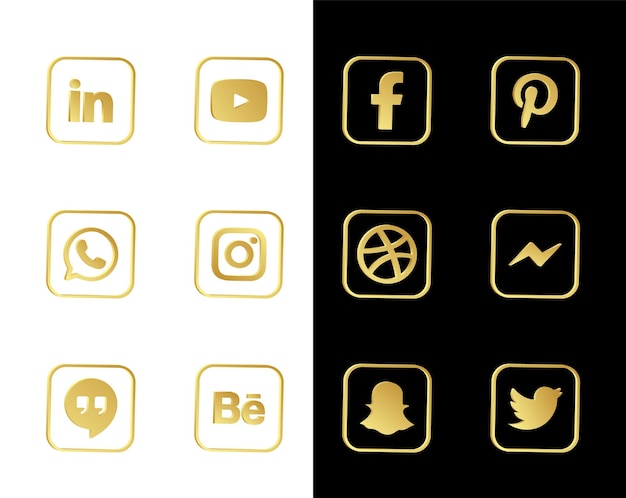 3D social media icon Premium Vector