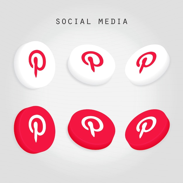 Вектор 3d социальные медиа логотипы
