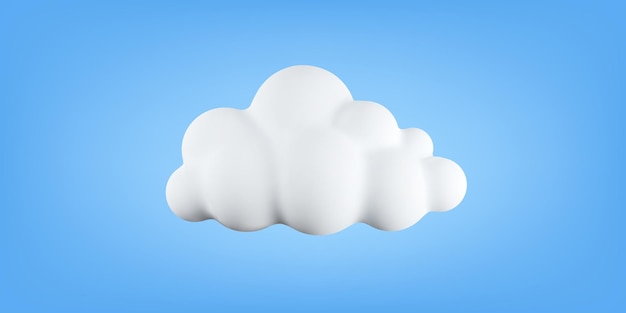 3d soft cotton cartoon cloud isolated on blue Vector Image