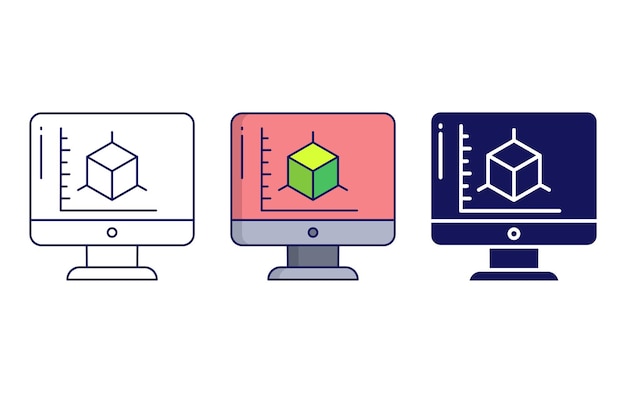 3d software vector icon