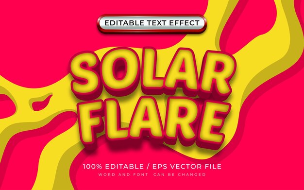 Vector 3d solar flare editable text effect