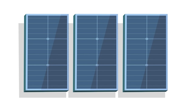 Modulo pannello solare 3d impostato tecnologia delle celle fotovoltaiche a energia solare isolata o rinnovabile