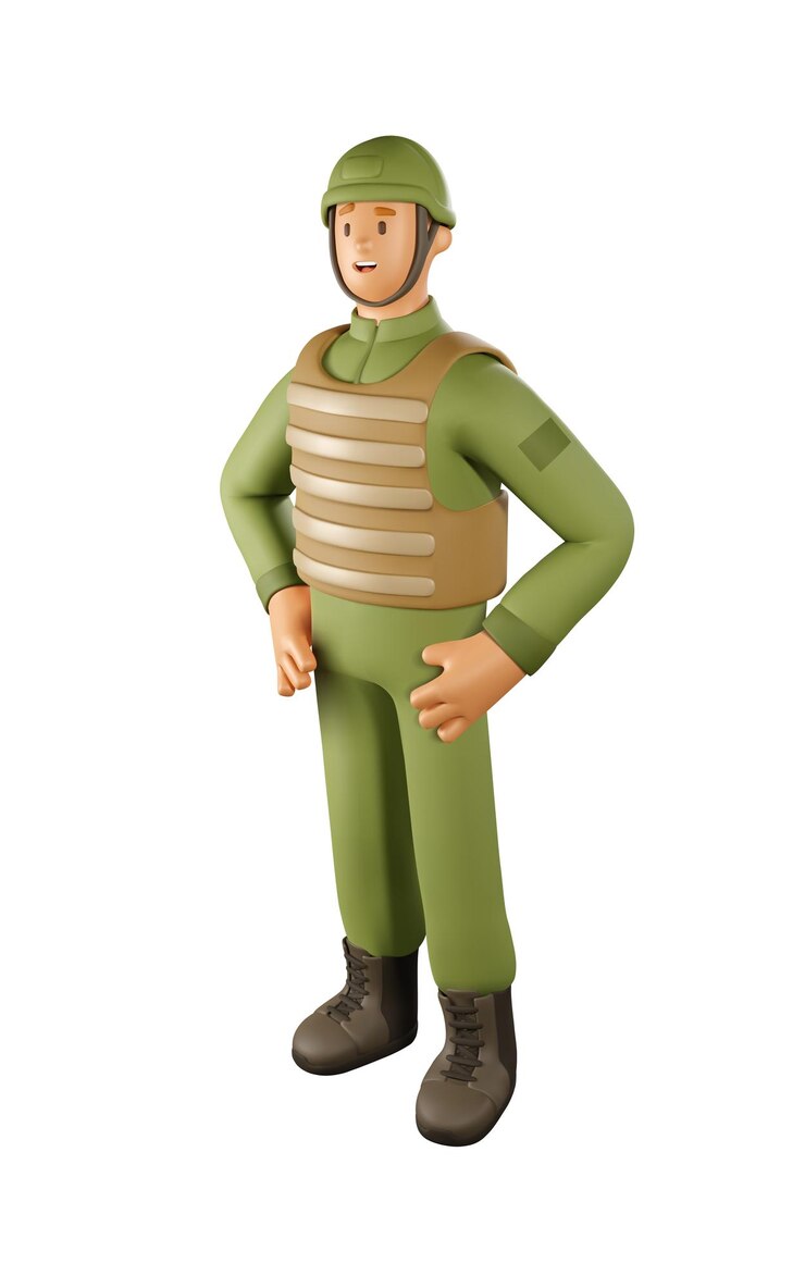 वेक्टर 3d soldier vector illustration cartoon male character of military man in body armor