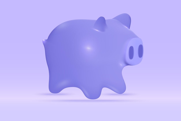 3d spaarvarken pictogram Geïsoleerd op lichtblauwe achtergrond Realistisch spaarvarken geld besparen investering uitwisseling financiën budget concept 3D vector weergave illustratie