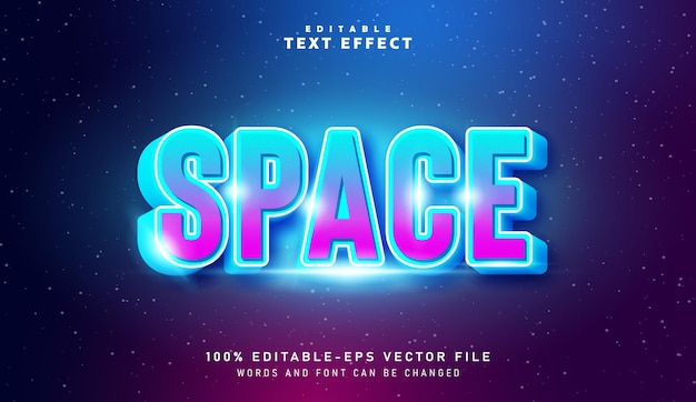 3d space text effect  editable text effect