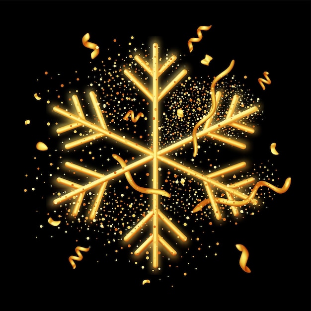 Gold Glitter Snowflakes Set On White Background Shining Snowflake With  Sparkles And Star Christmas And New