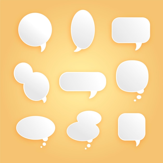 3D speech bubble chat cloud icon collection