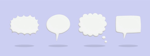 3d speech bubble chat icon collection set poster and sticker concept banner vector