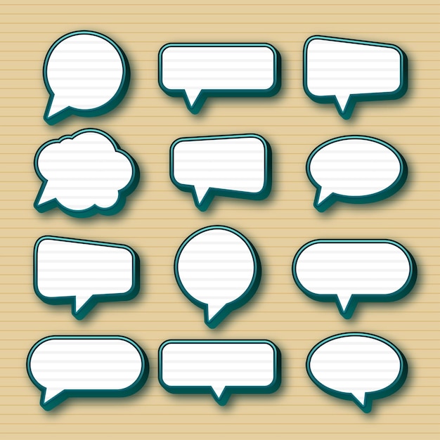 3d speech bubble collection